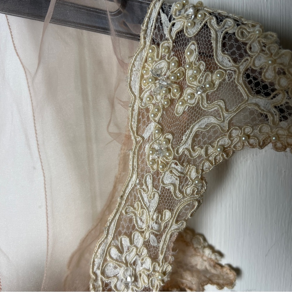 Rare Vintage Satin and Lace Gown - Picture 6 of 14